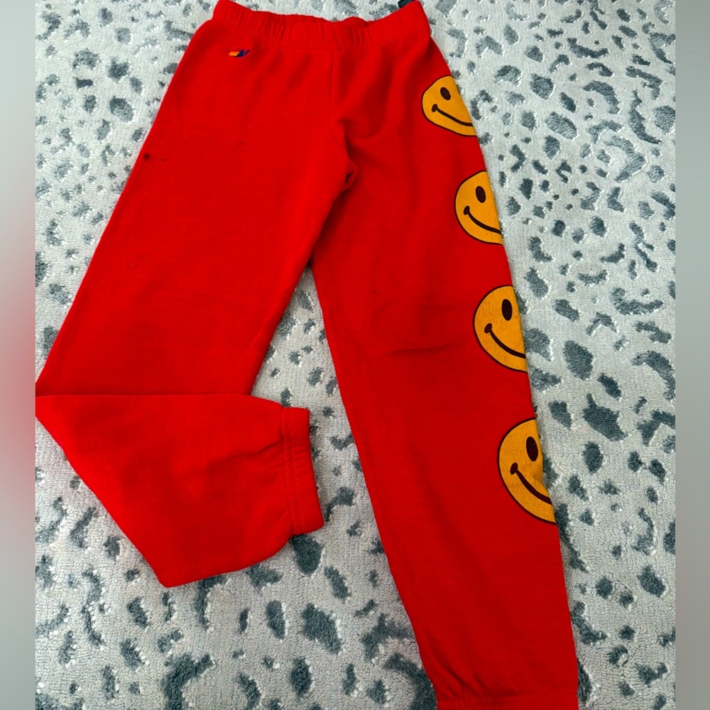 Aviator Nation Unisex Red Smiley Sweatpants